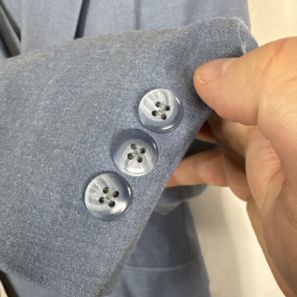 1970s London Fog Bentley Sky Blue 3-Piece Suit 38R Wide-Leg Trousers - Picture 3 of 12